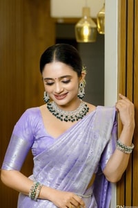 Lavender Banarasi Soft Silk Saree with All-Over Silver Zari Weave and Shimmering Pallu  in Surat