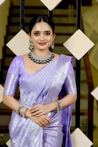 Lavender Banarasi Soft Silk Saree with All-Over Silver Zari Weave and Shimmering Pallu  in Surat