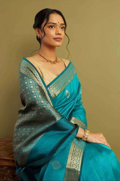 Luxurious Banarasi Soft Silk Saree for Festive Glamour in Surat