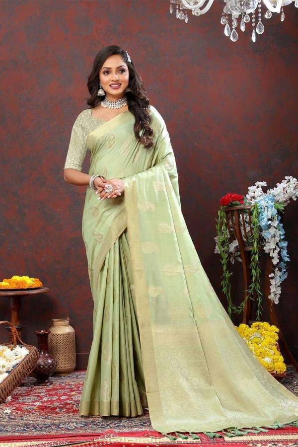 Luxurious Cotton Silk Saree Rich Pallu and Zari Border Design Saree  in Surat