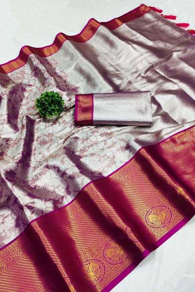 Luxurious Kanjivaram Silk Saree with Intricate Zari Weaving in Surat
