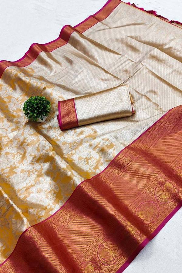 Luxurious Kanjivaram Silk Saree with Intricate Zari Weaving  in Surat
