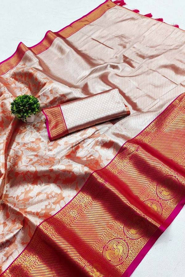 Luxurious Kanjivaram Silk Saree with Intricate Zari Weaving  in Surat