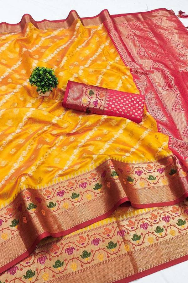 Luxurious Meenakari Saree Soft Organza Silk Rich Pallu Silk Designer Saree  in Surat