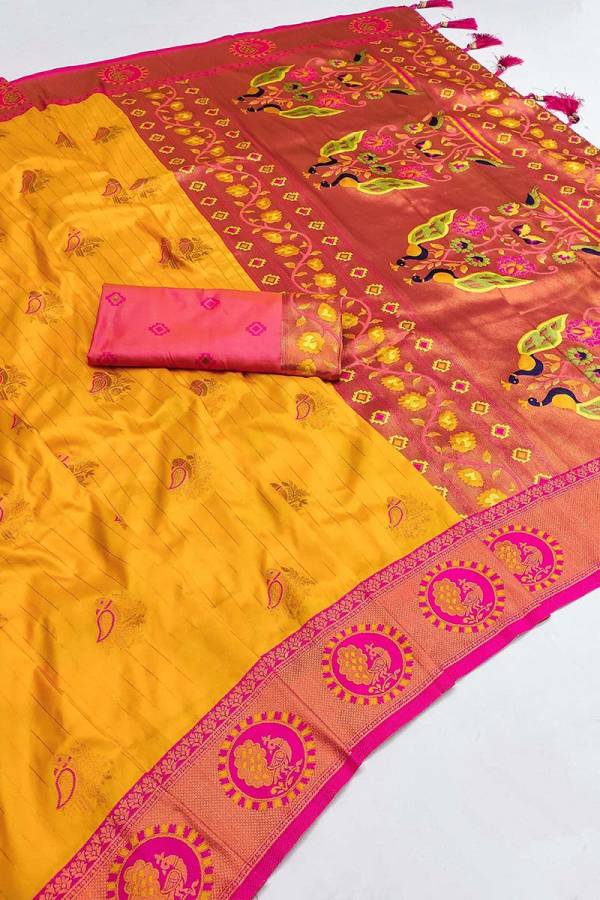 Luxurious Pethani Silk Meenakari Weaving and Copper Zari Embellishments  in Surat