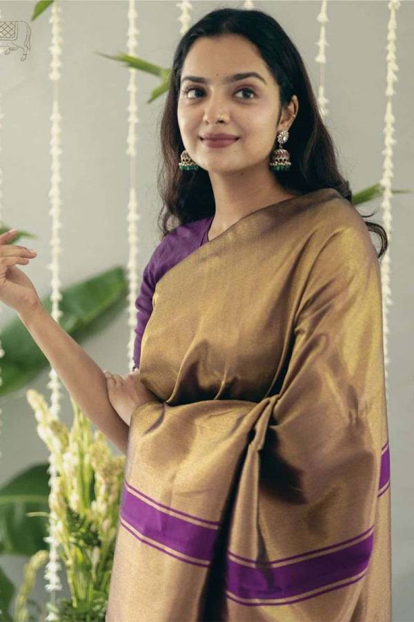 Luxurious Tradition Rich Pallu and Golden Zari Weaving Saree  in Surat