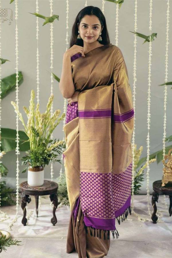 Luxurious Tradition Rich Pallu and Golden Zari Weaving Saree  in Surat