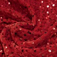 Luxury Ruby Red Sequin Velvet Fabric for Party Wear, Gowns & Designer Dresses  in Surat