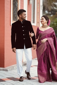 Magenta Plum Banarasi Soft Silk Saree with Fine Copper Zari Weave and Rich Copper Pallu  in Surat