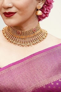 Magenta Plum Banarasi Soft Silk Saree with Fine Copper Zari Weave and Rich Copper Pallu  in Surat