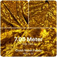 Majestic Mustard Crush Velvet Fabric 5 Meter  in Surat