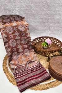 Mandala Motif Banarasi Soft Silk Saree with Striped Zari Border in Six Shades  in Surat