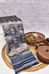 Mandala Motif Banarasi Soft Silk Saree with Striped Zari Border in Six Shades  in Surat