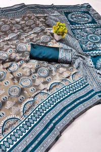 Mandala Motif Banarasi Soft Silk Saree with Striped Zari Border in Six Shades  in Surat