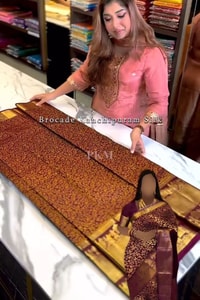 Maroon Banarasi Soft Silk Saree with Dense Gold Zari Body and Figurative Temple Pallu  in Surat