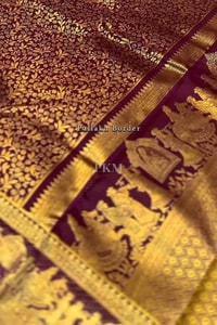 Maroon Banarasi Soft Silk Saree with Dense Gold Zari Body and Figurative Temple Pallu  in Surat