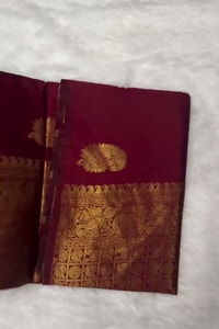 Maroon Banarasi Soft Silk Saree with Gold Zari Mango Buttas and Woven Gold Pallu  in Surat video 1