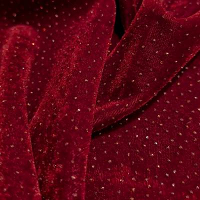 Maroon Sparkle Velvet Fabric 7.05 Meter in Surat