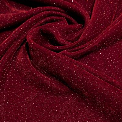 Maroon Sparkle Velvet Fabric 8.15 Meter Manufacturers in Supaul