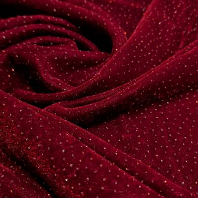 Maroon Sparkle Velvet Fabric – 1 Meter Manufacturers in Churachandpur