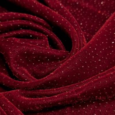 Maroon Sparkle Velvet Fabric – 5 Meter Manufacturers in Churachandpur