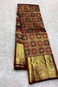 Meenakari Brocade Banarasi Soft Silk Saree with Multi-Colour Jaal in Eight Rich Shades  in Surat