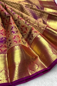 Meenakari Brocade Banarasi Soft Silk Saree with Multi-Colour Jaal in Eight Rich Shades  in Surat