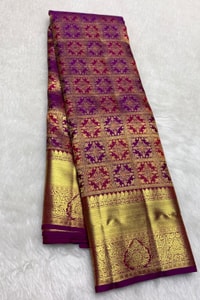 Meenakari Brocade Banarasi Soft Silk Saree with Multi-Colour Jaal in Eight Rich Shades  in Surat