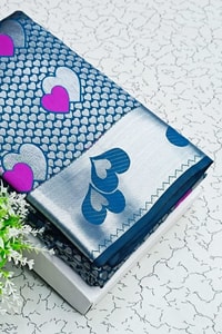 Meenakari Butta Banarasi Soft Silk Saree with Zigzag Zari Border in Five Muted Shades  in Surat