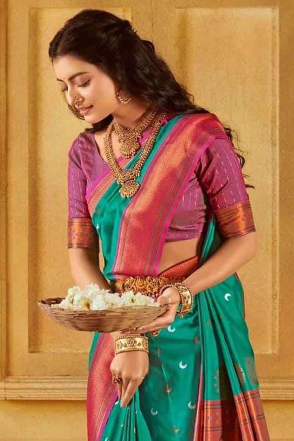 Meenakari Weaving Pethani Silk Saree with Elegant Paithani Border Desing Saree  in Surat