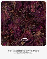Micro Velvet 9000 Digital Printed Fabric GSM 150 to 180 Width 44 Inch and 58 Inch for Suits Clothing  in Surat