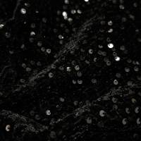 Midnight Glam Black Sequin Velvet Fabric 6.65 Meter  in Surat
