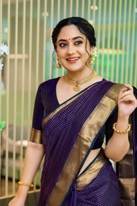 Midnight Indigo Banarasi Soft Silk Saree with Plain Body and Wide Gold Zari Border  in Surat