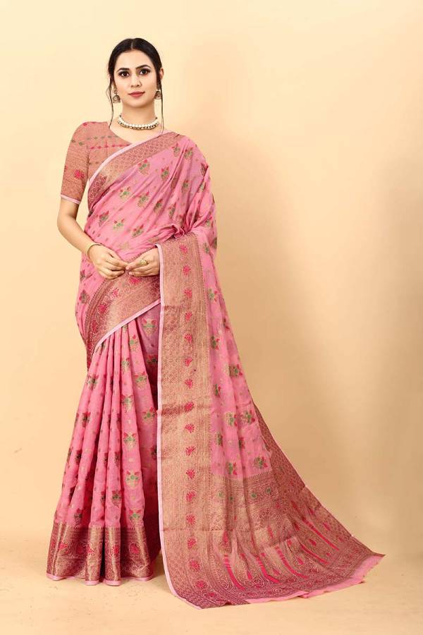 Minakari Weaving Design and Zari Weaving Rich Pallu Design Saree  in Surat