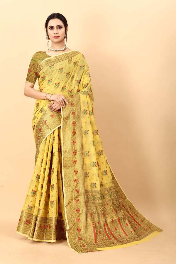 Minakari Weaving Design and Zari Weaving Rich Pallu Design Saree  in Surat