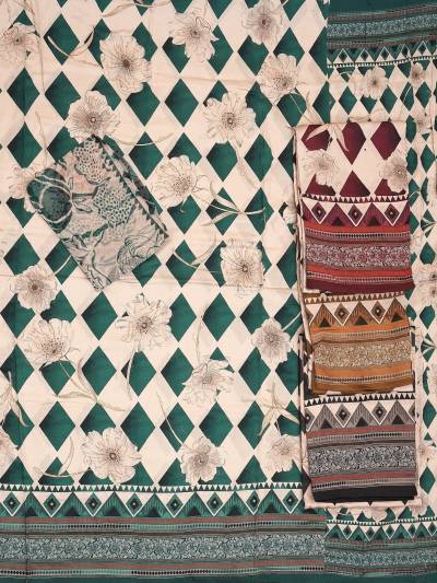 Modern Zam Print Fabric with Handwork Manufacturers in Surat