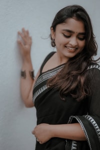 Monochrome Black and White Saree with Woven Temple Stripe Border and Striped Pallu  in Surat