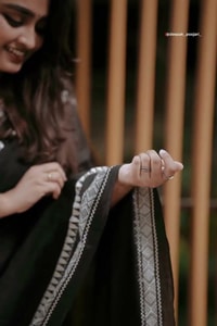Monochrome Black and White Saree with Woven Temple Stripe Border and Striped Pallu  in Surat video 1