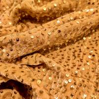 Mustard Gold Sequin Velvet Fabric 2 Meter  in Surat