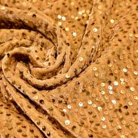 Mustard Gold Sequin Velvet Fabric 5.85 Meter (S Size)  in Surat