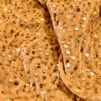 Mustard Gold Sequin Velvet Fabric 6.25 Meter  in Surat