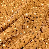 Mustard Gold Sequin Velvet Fabric 6.45 Meter  in Surat