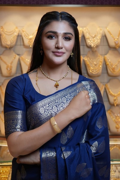 Navy Blue Banarasi Soft Silk Saree with Silver Zari Leaf Buttas and Silver-Grey Woven Pallu in Surat
