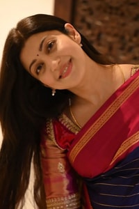 Navy Blue Striped Banarasi Soft Silk Saree with Red Zari Border and Contrast Red Pallu  in Surat