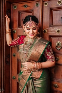 Olive Green Banarasi Soft Silk Saree with Copper Zari Jacquard Weave and Rich Pallu  in Surat