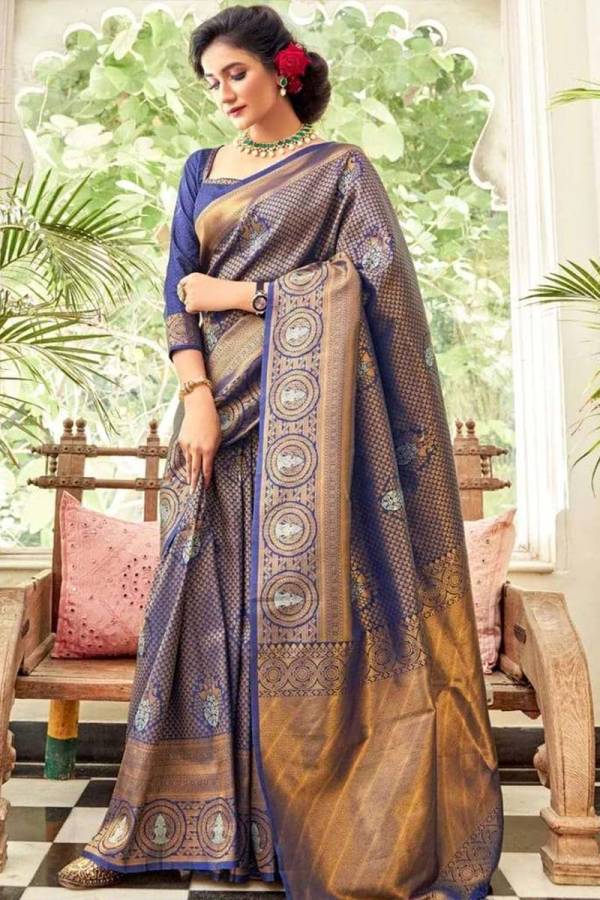 Opulent Golden Zari Saree: A Tapestry of Elegance and Intricacy Saree  in Surat