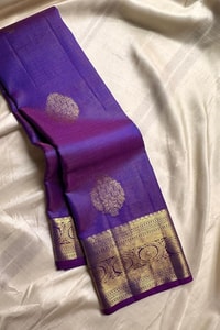 Paisley Butta Banarasi Soft Silk Saree with Wide Gold Zari Border in Four Jewel Tones  in Surat