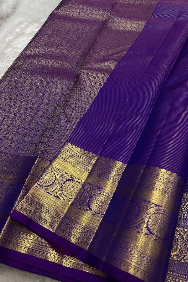 Paisley Butta Banarasi Soft Silk Saree with Wide Gold Zari Border in Four Jewel Tones  in Surat