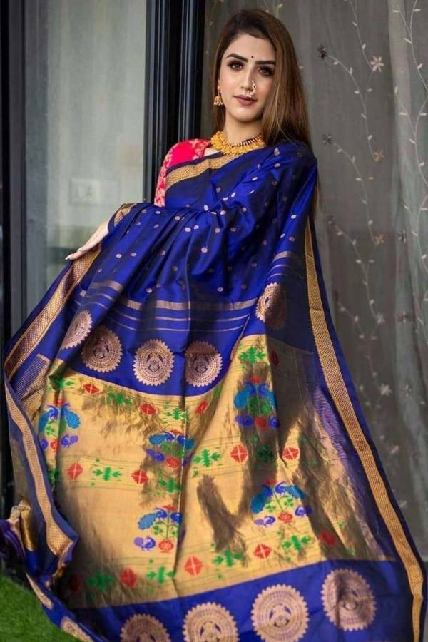 Paithani Sarees with Golden Butta Designs fancy saree  in Surat