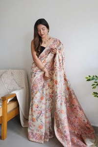 Pashmina Kachi Work Kashmiri Weave Banarasi Soft Silk Saree with Rich Pallu and Running Blouse  in Surat